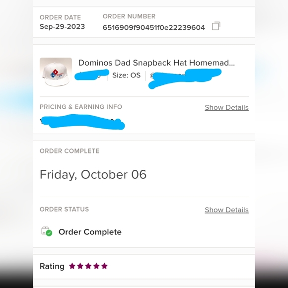 Dominos Dad Snapback Hat Homemade Delivery Driver Gift Pizza Hat Cap - Picture 2 of 2